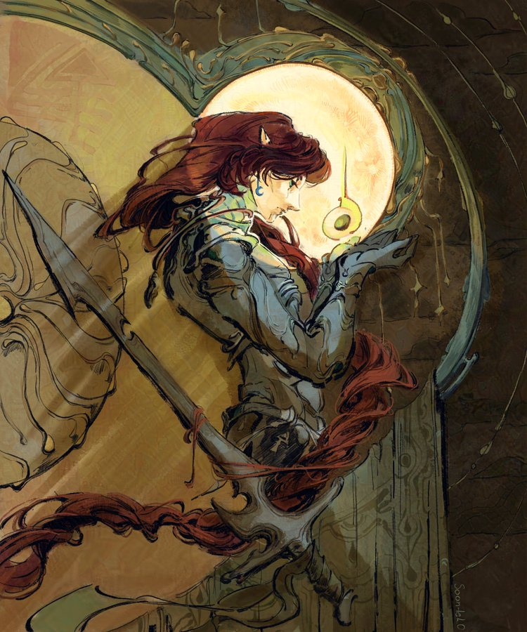 Альдари до грехопадения. По словам автора, альдари и арт нуво подходят друг к другу как хлеб и масло. Худ. Soon-ie L.O