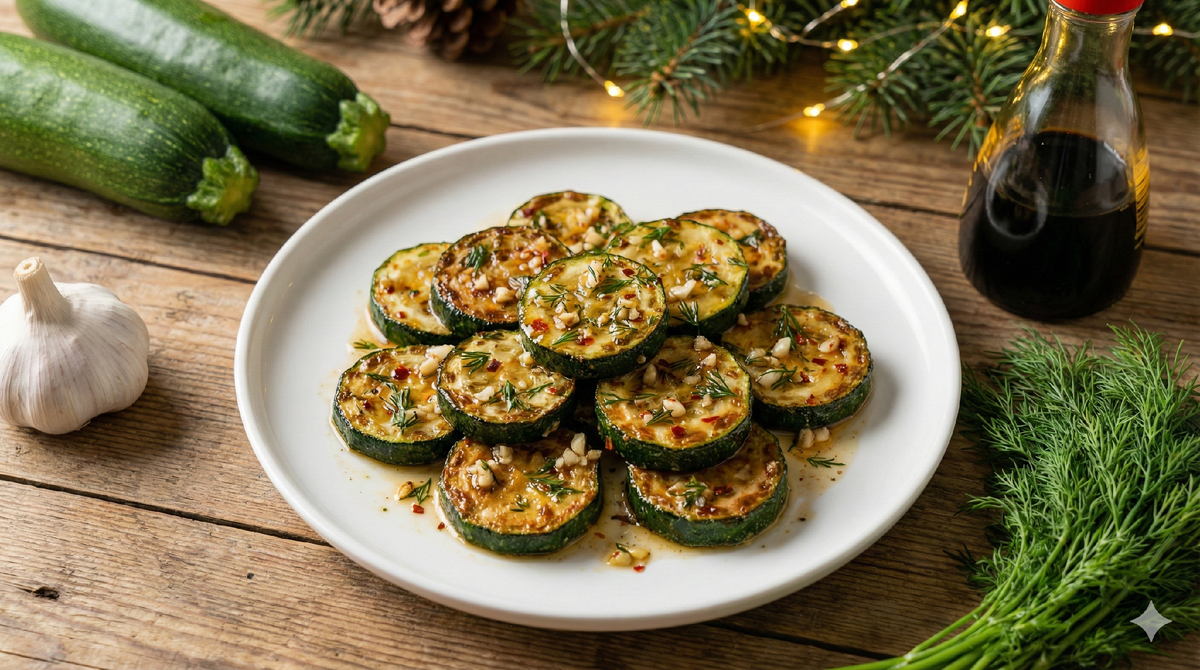 Жареные кабачки с чесноком по‑корейски