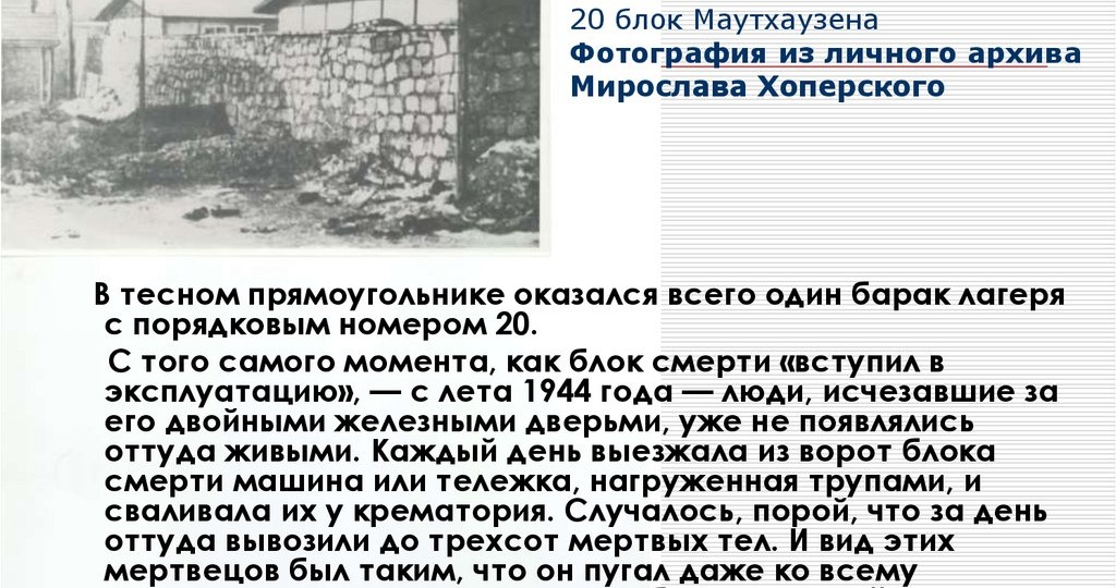 БЛОК №20 Маутхаузен, подвиг австрийской крестьянки Марии Лангталер – выбор есть у каждого