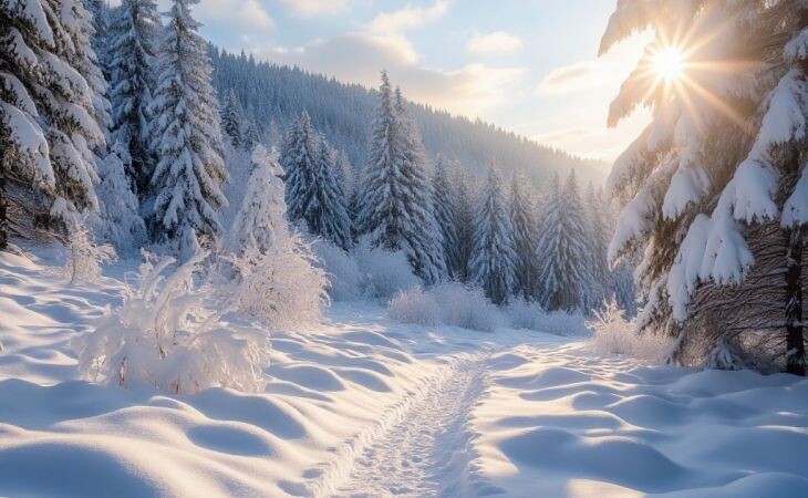 Лес. Фото: сгенерировано с помощью нейросети "Алиса", "Атмосфера"