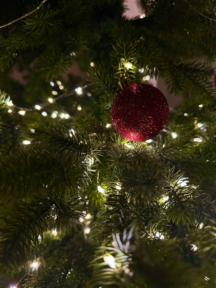 Елка наряжена, игрушки повешены. Автор фото - моя дочь