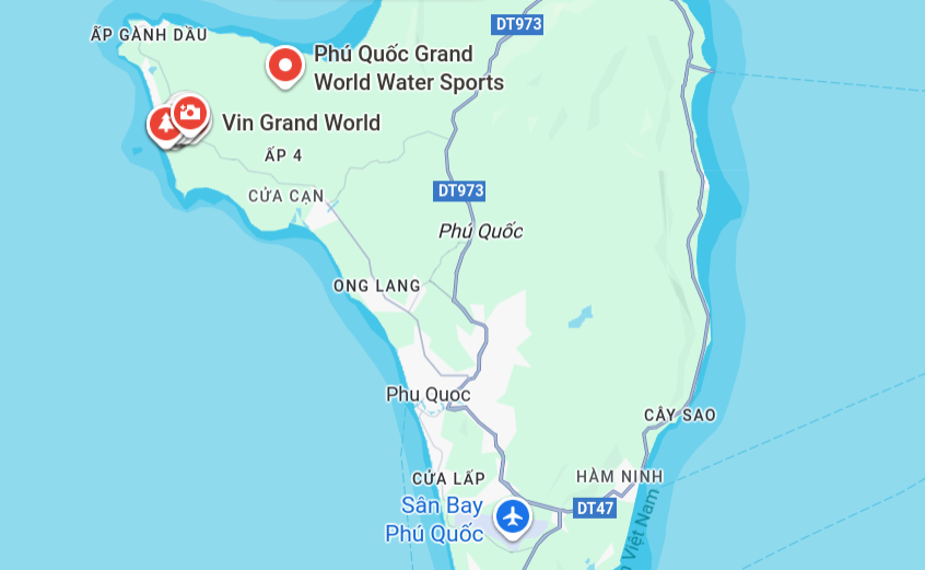 На самом деле расстояния там маленькие. От аэропорта до Гранд Волд около 30 км.