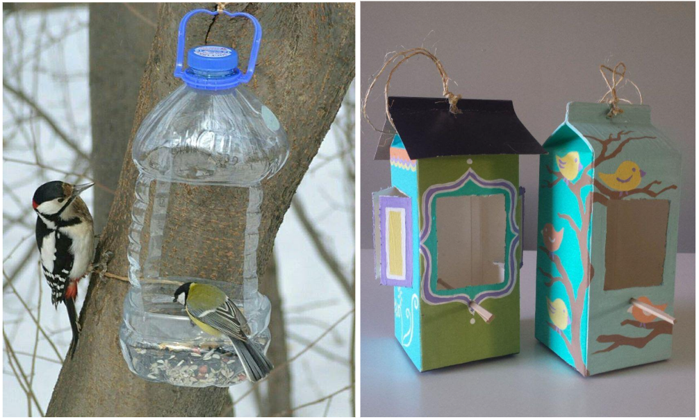 Самые простые кормушки для птиц