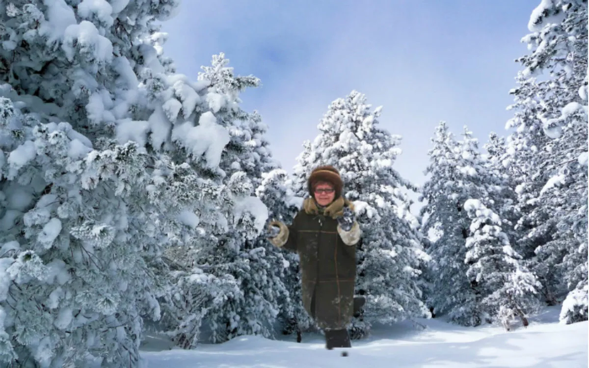 Пошла в лес к Деду Морозу, найду его и попрошу подарок.