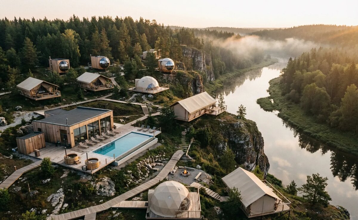 Концептуальное предложение глэмпинг-парка Урал (ист.: АИПИМ)