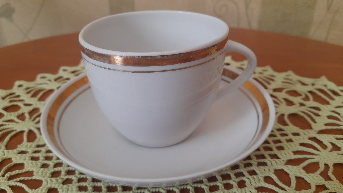 Кофейная пара ЮФЗ, клеймо - лилия