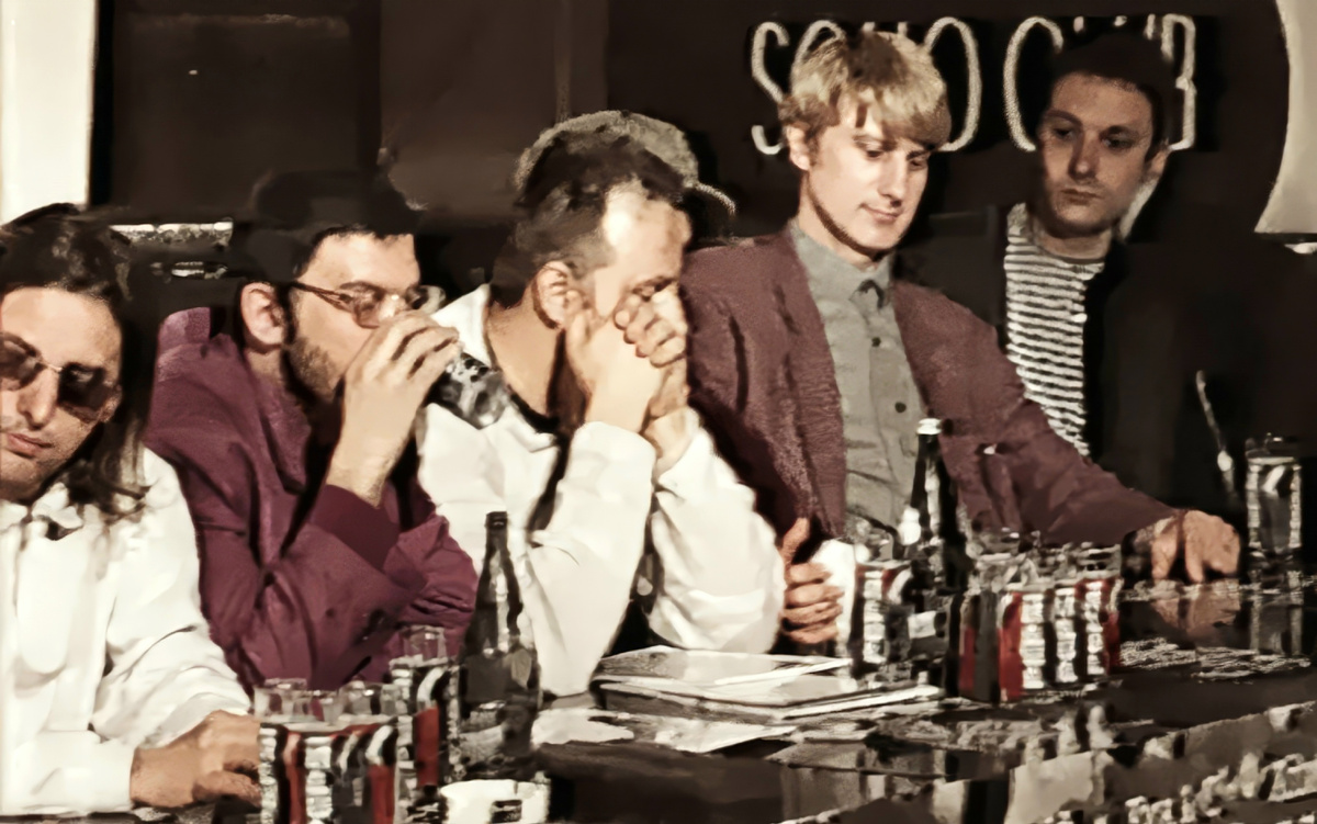 Пресс-конференция накануне фестиваля. Слева направо: Владимир Месхи, Леонид Ланда, Олег Нестеров («Мегаполис»), Сергей Дубинкин («Гелиос»)