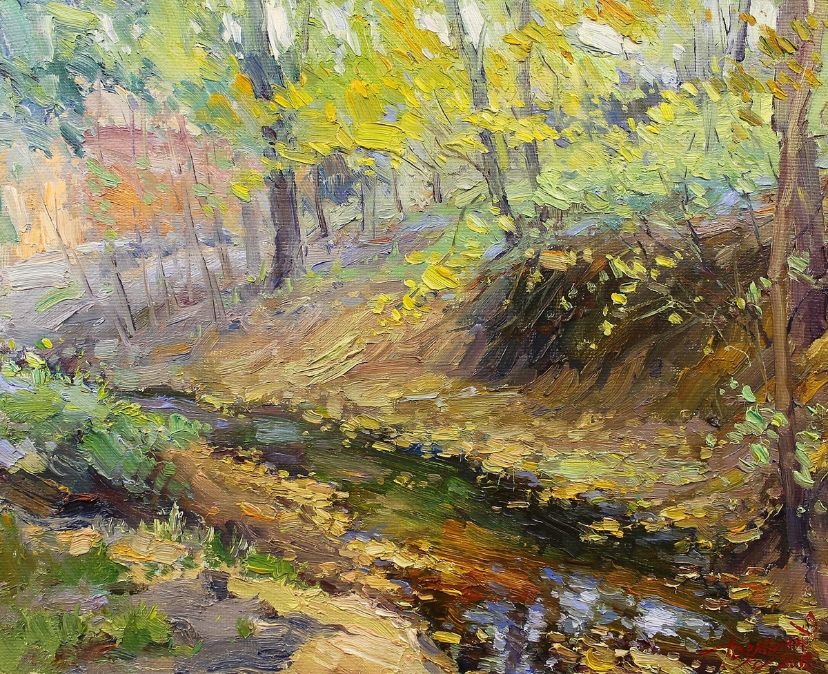 «У ручья», холст, масло, 45 x 55 см, 2018 г.