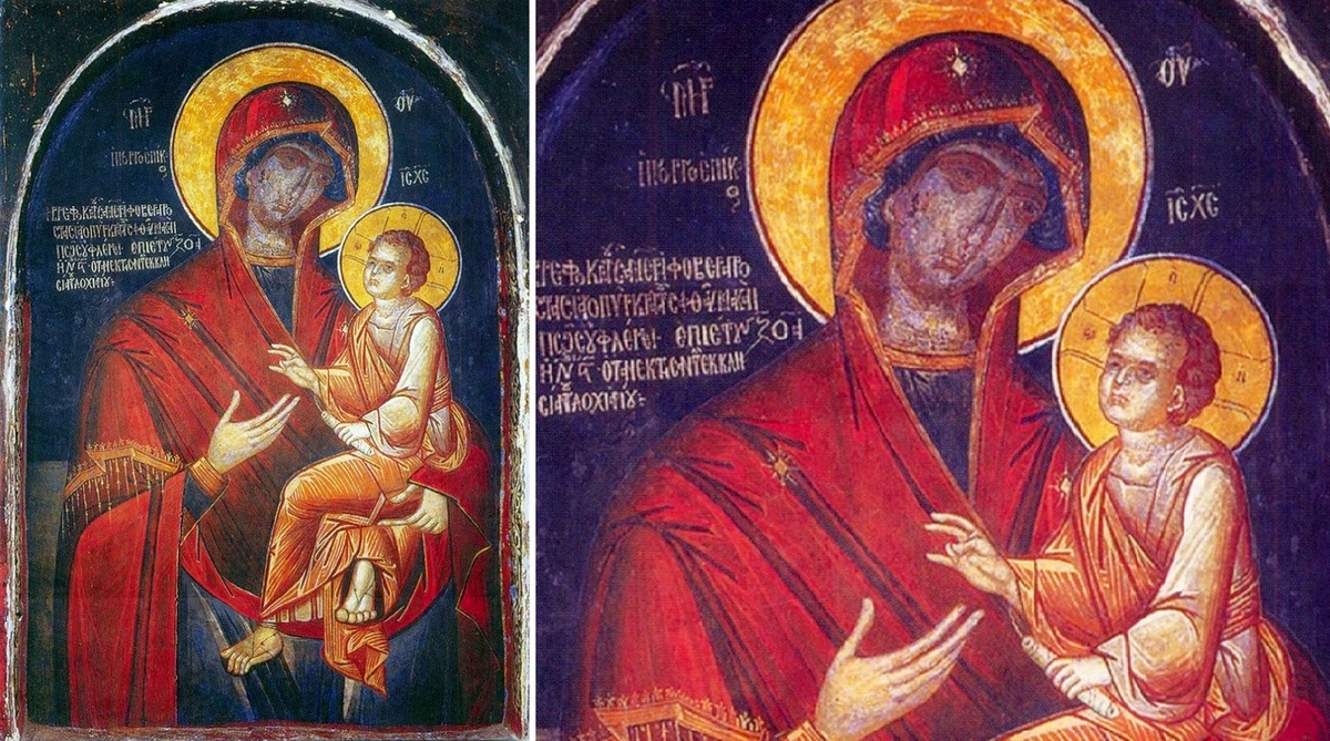 Оригинальная фреска «Скоропослушница», монастырь Дохиар.