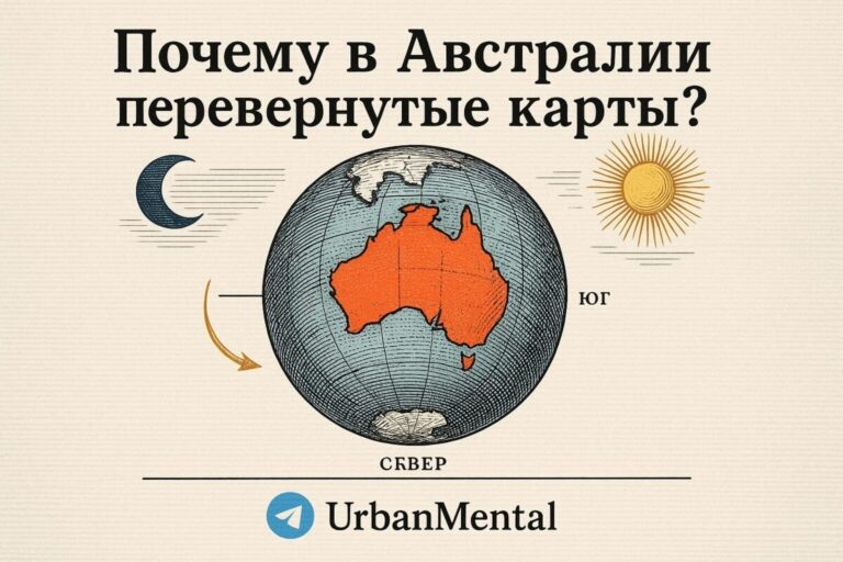    Почему карты Австралии всегда вверх ногами Используемые релевантные ключевые слова: Австралия, перевернутые карты, почему карты. Формула: Скрытая функция / Обыгрывание парадокса Заголовок: Почему карты Австралии всегда вверх ногами Урбан Ментал | Популярная Эрудиция