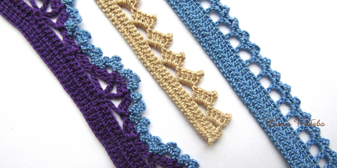 Обвязка края крючком. 3 простых варианта. Мастер - Класс для начинающих