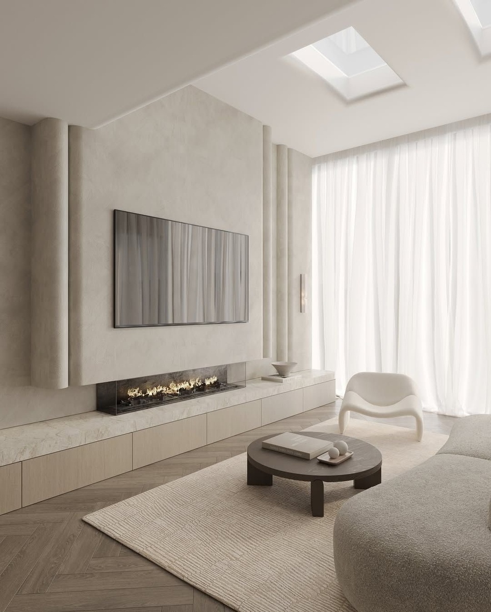 Белый оттенок Cloud Dancer в семейной гостиной: светлый фон для повседневной жизни