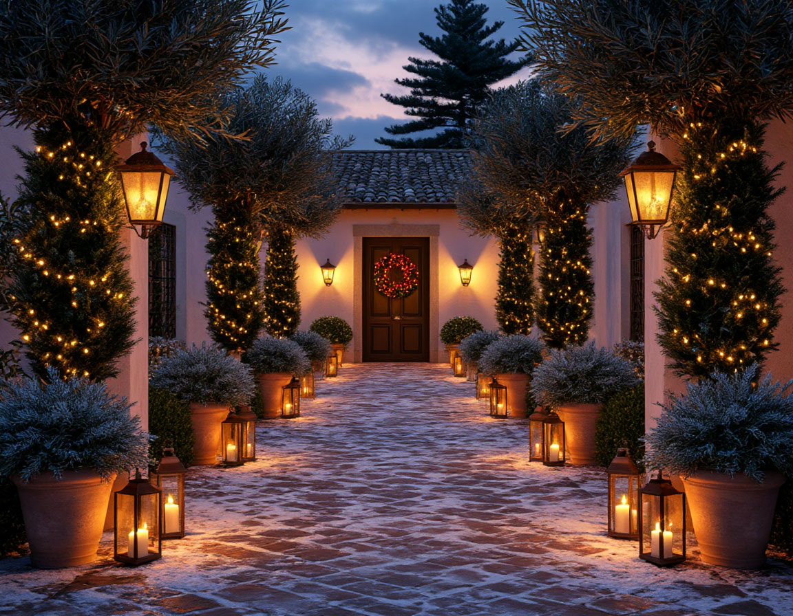 Рождественский декор частного дома