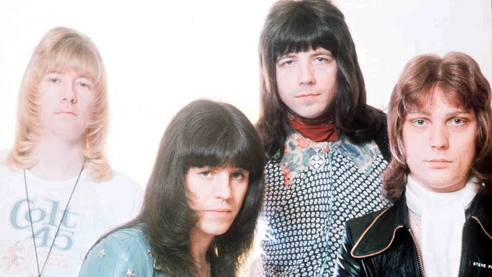 Sweet в 1974 году: (слева направо) Брайан Коннолли, Мик Такер, Энди Скотт, Стив Прист