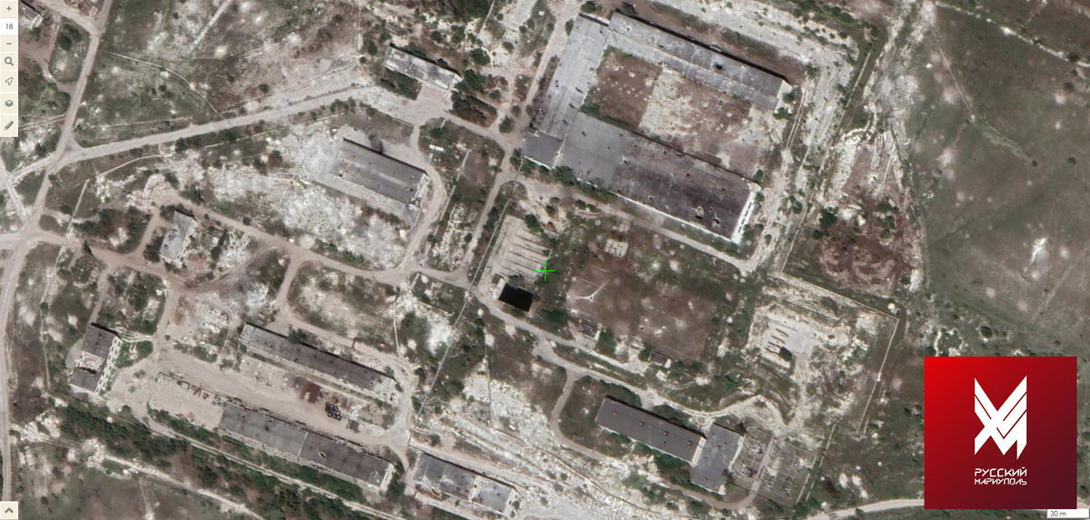 Спутниковый снимок Западной фильтровальной станции в посёлке Белогоровка, Северодонецкого района, по сотстоянию на 1 августа 2022 года. 