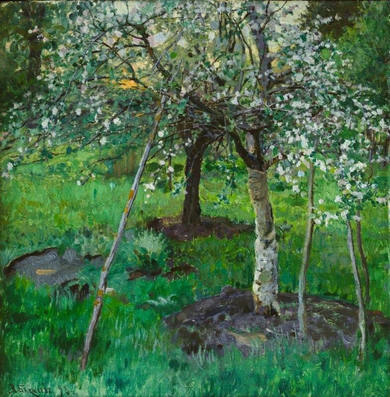 Яблоня в цвету. 1898. Источник: Пензенская областная картинная галерея им. К.А. Савицкого.