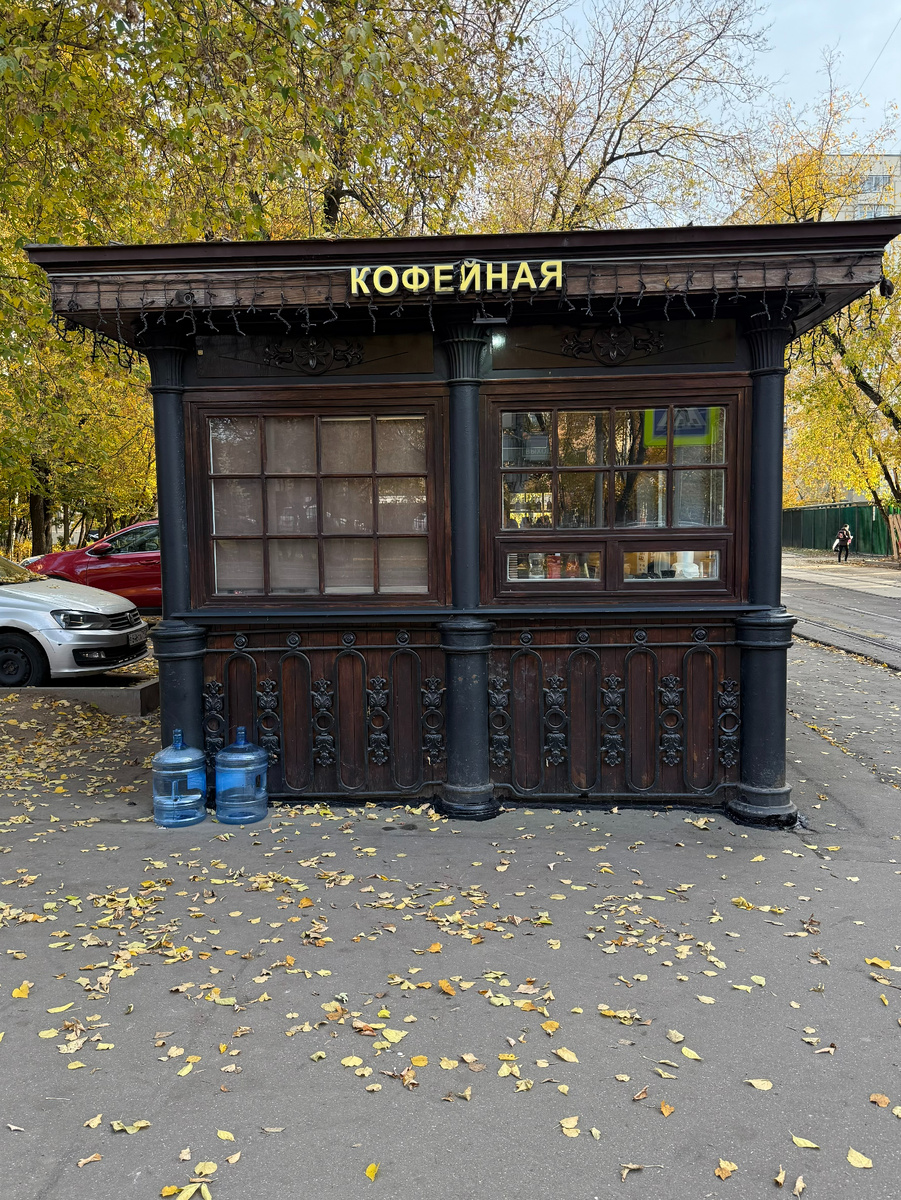 Фото автора канала. Чугунный павильон трамвайной остановки.