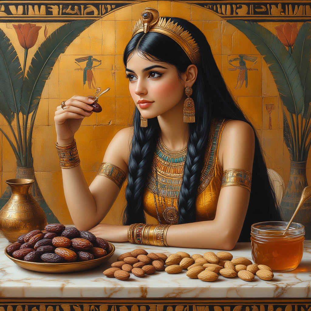 Клеопатра, чья кожа до сих пор остаётся эталоном, включала в рацион обилие свежих фруктов, орехов и мёда. 