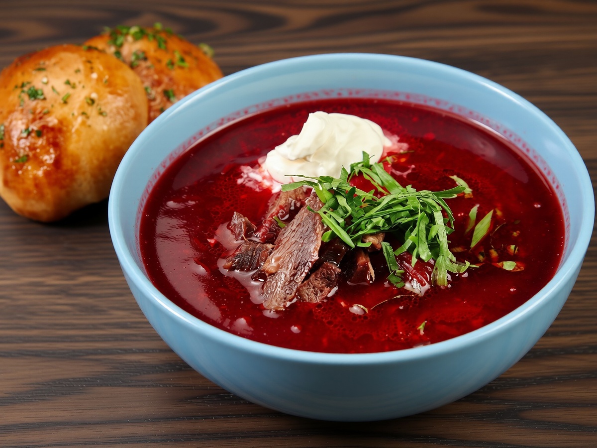 Борщ с мясом су-вид. Сохраняем яркость и сочность