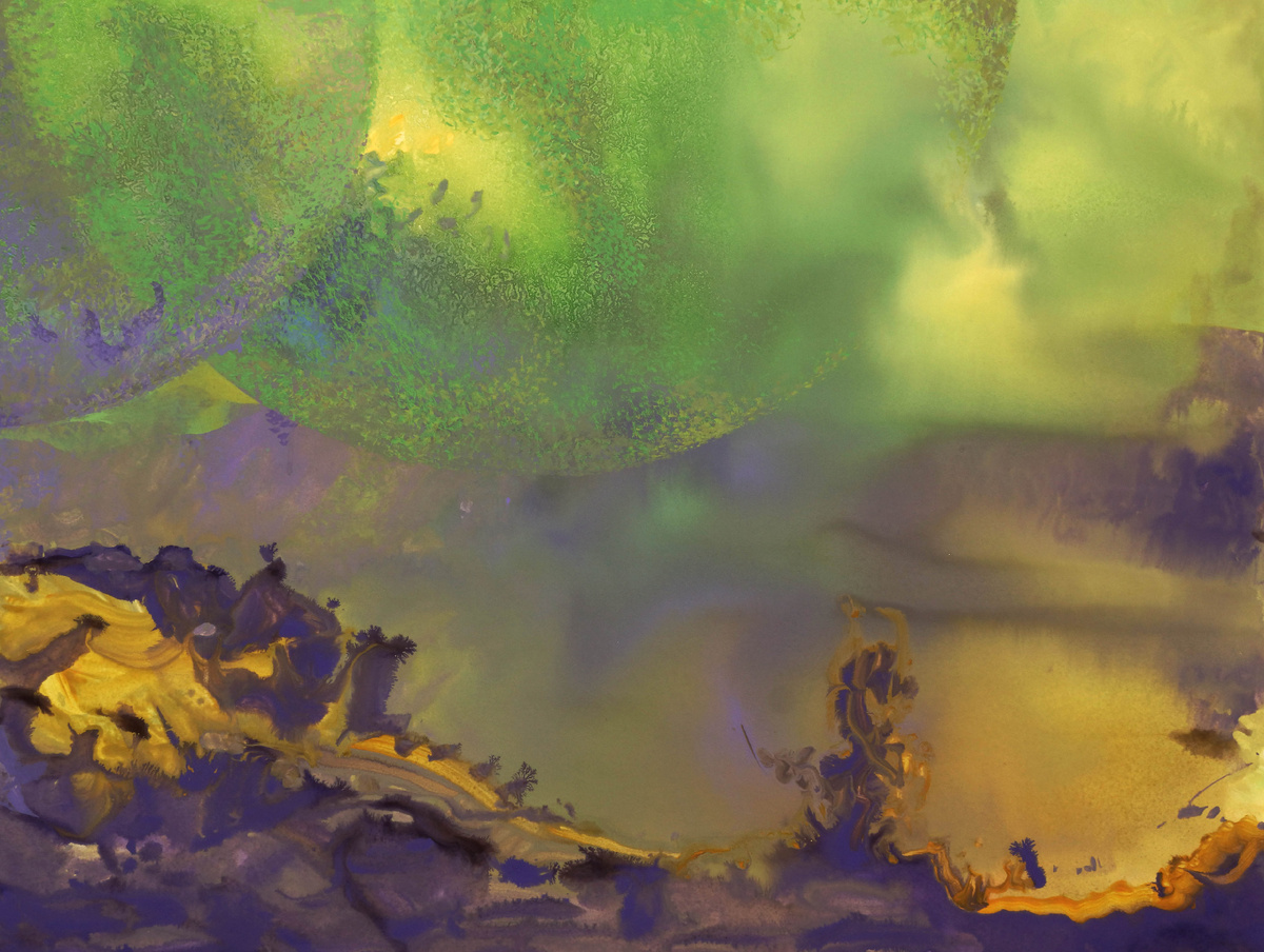 Сергей Галета. ФИОЛЕТОВЫЙ МИР. Картон, акрил. 65х85 см. 2010 г.