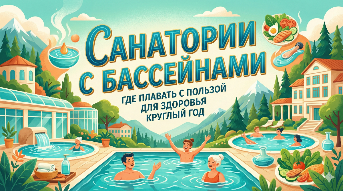 Санатории с бассейнами: где плавать с пользой для здоровья круглый год