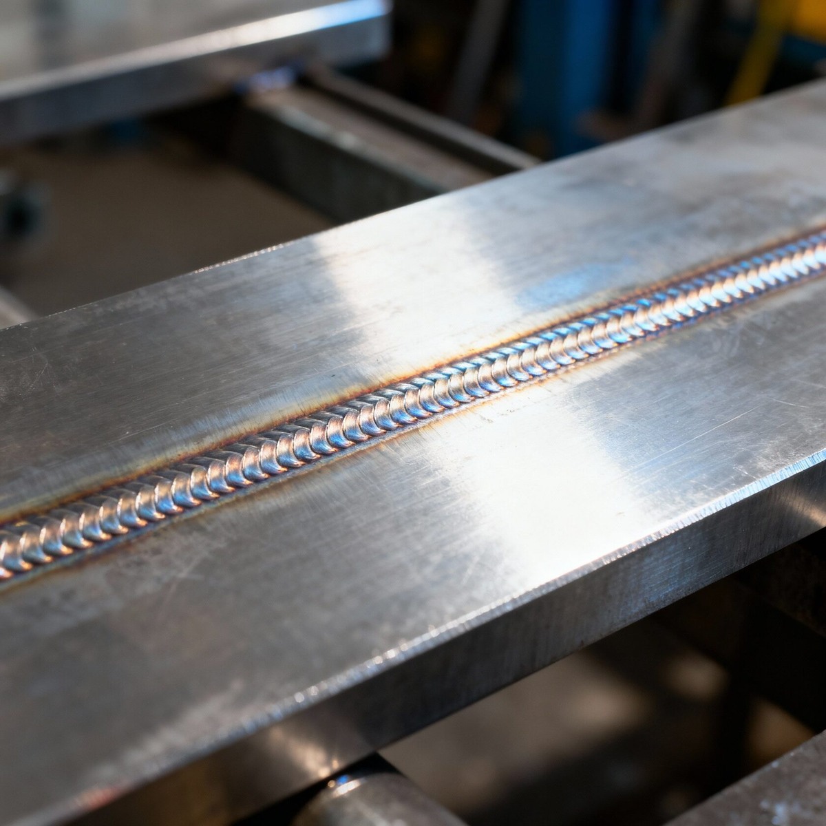 На фото виден перегрев нержавейки вдоль сварного шва. Здесь в будущем появится коррозия

