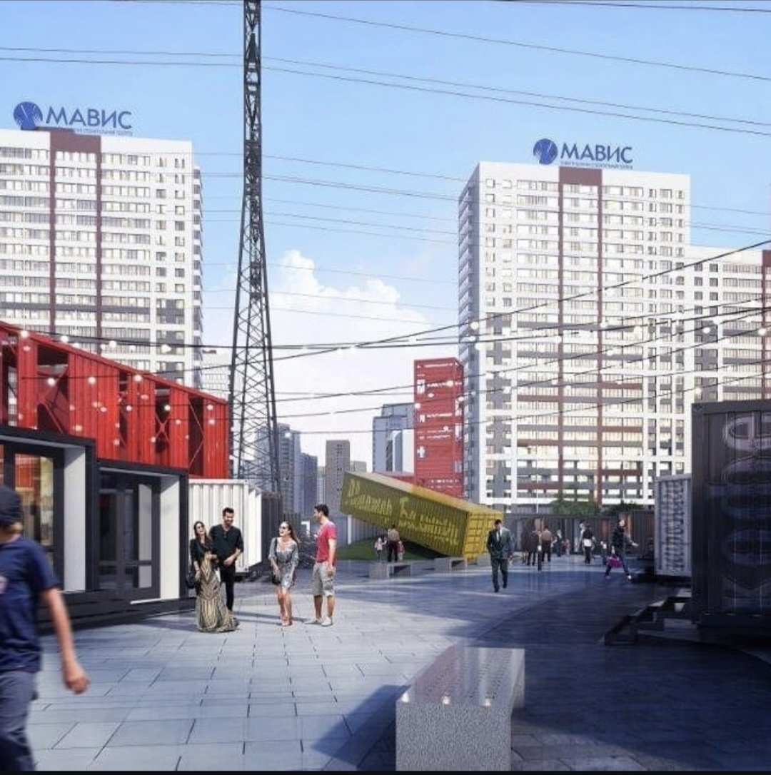 Вид от метро Девяткино. Вариан из контейнеров