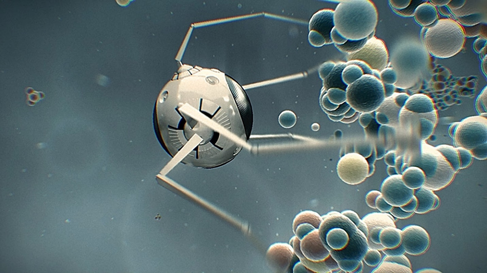 Нано робот выпоняет свою задачу.