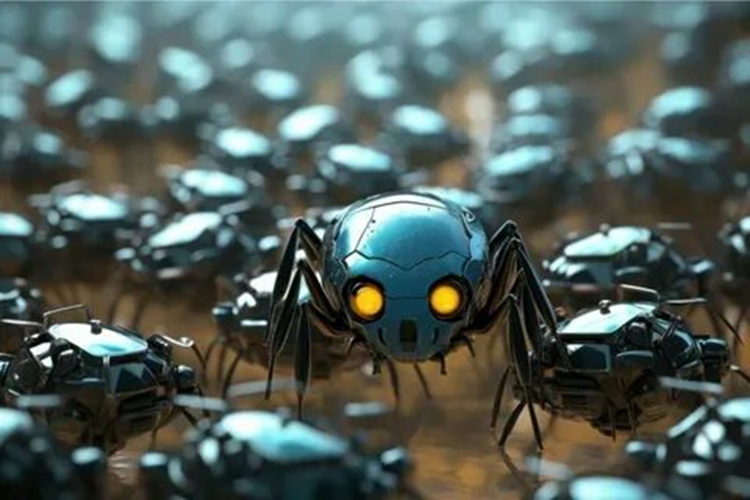 Нанороботы подобно муравьям, ищут необходимые материалы для производства себе подобных. 