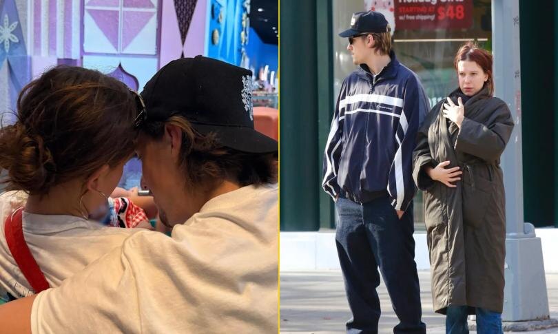    Источник: BACKGRID | Милли Бобби Браун на прогулке с мужем Джейком Бонджови и дочерью