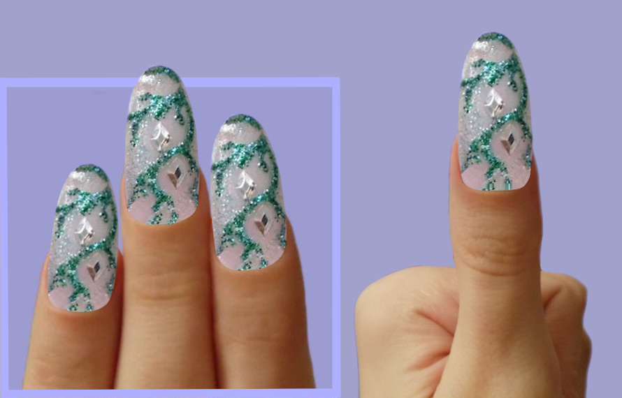 Коллаж. Ногтевой дизайн Новогодние Звёзды