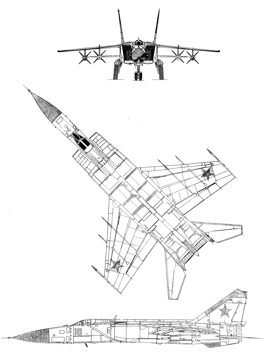 МиГ-25 в трех проекциях