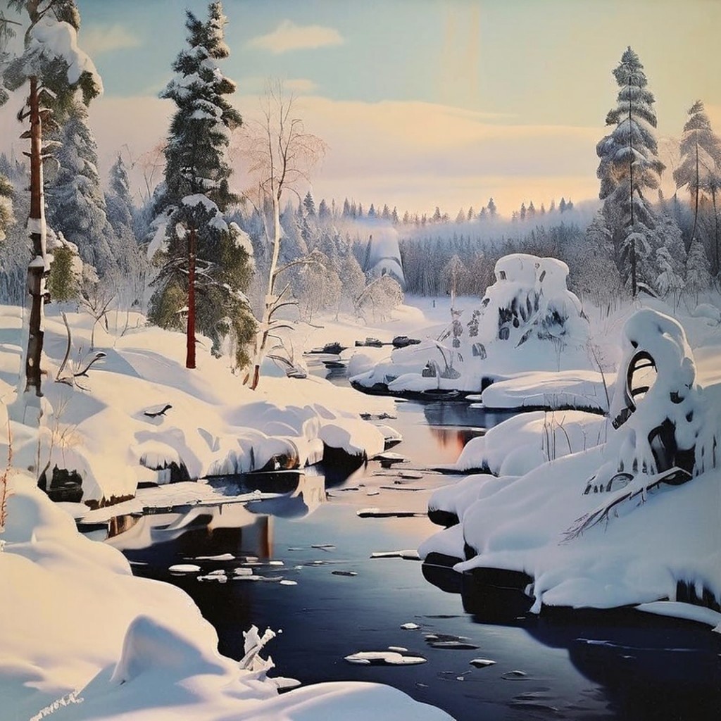 Карельский пейзаж, картинка создана ИИ