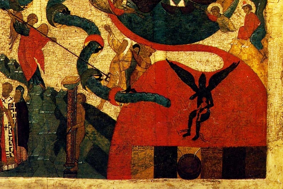 Фрагмент иконы «Страшный суд», Новгород, XV век.
