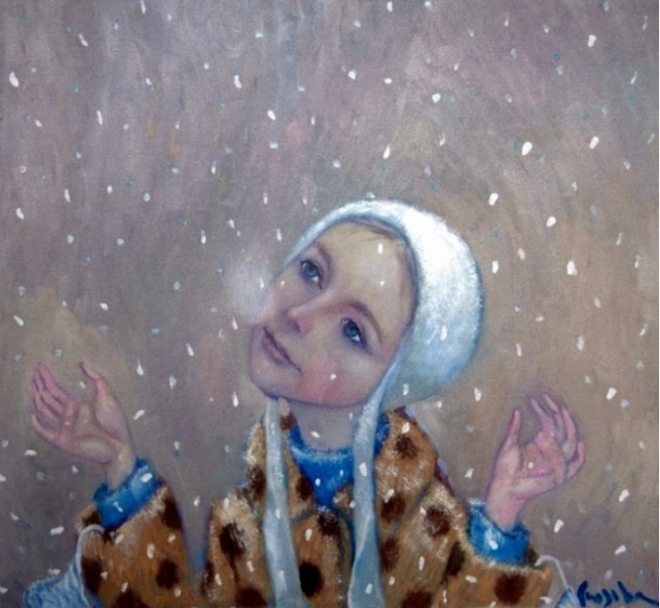 А снег идёт. Наталья Сюзева. У меня тоже была такая шапочка и шубка.