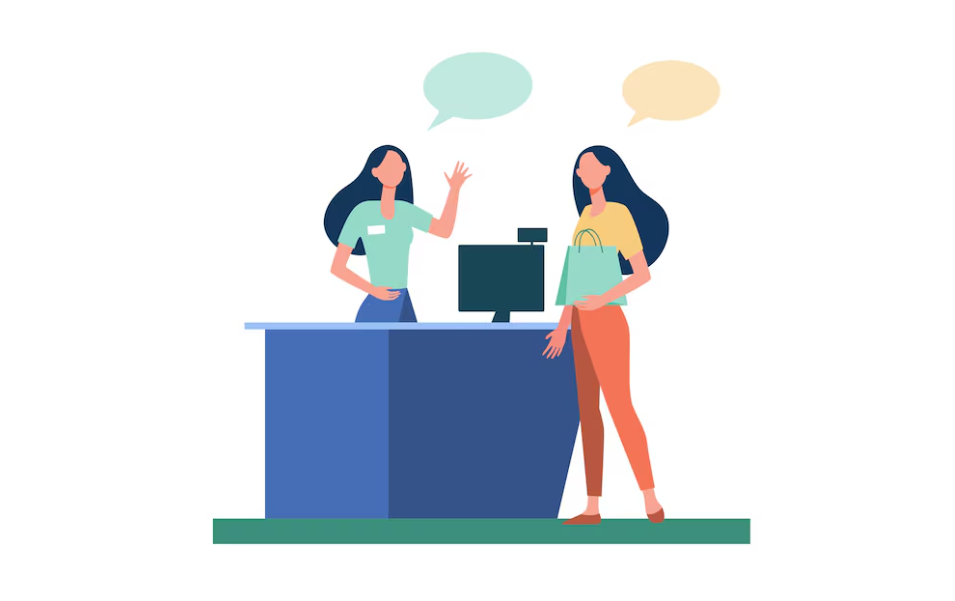 Кассир и покупатель