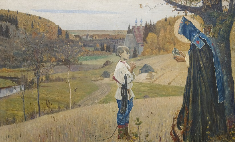 художник Михаил Нестеров «Видение отроку Варфоломею» (1889–1890)