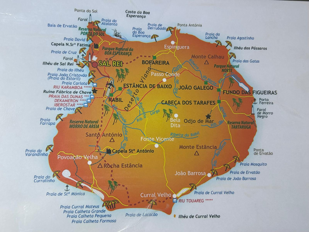 Карта острова Боа-Виста.