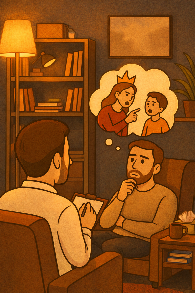 Иллюстрация. Психотерапия в кабинете