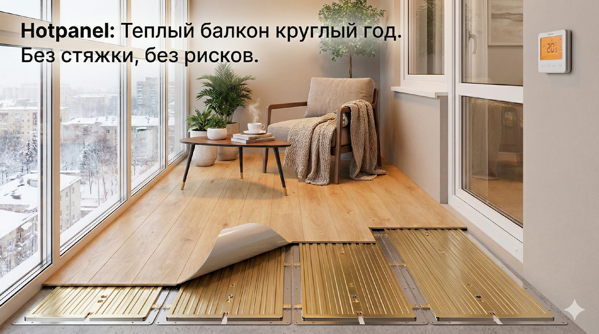 Отопление балкона. Теплый пол на балкон.