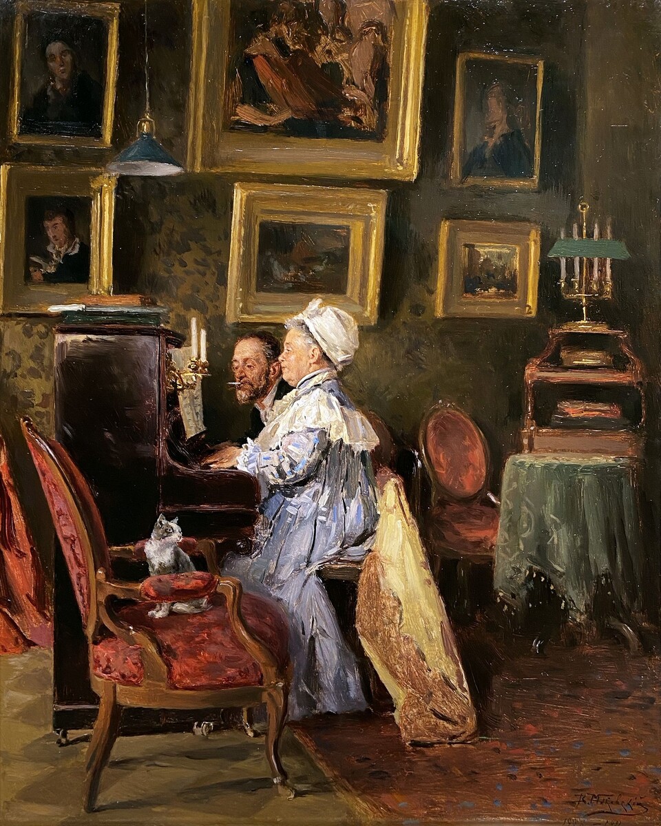 Владимир Маковский «В четыре руки», 1911 год