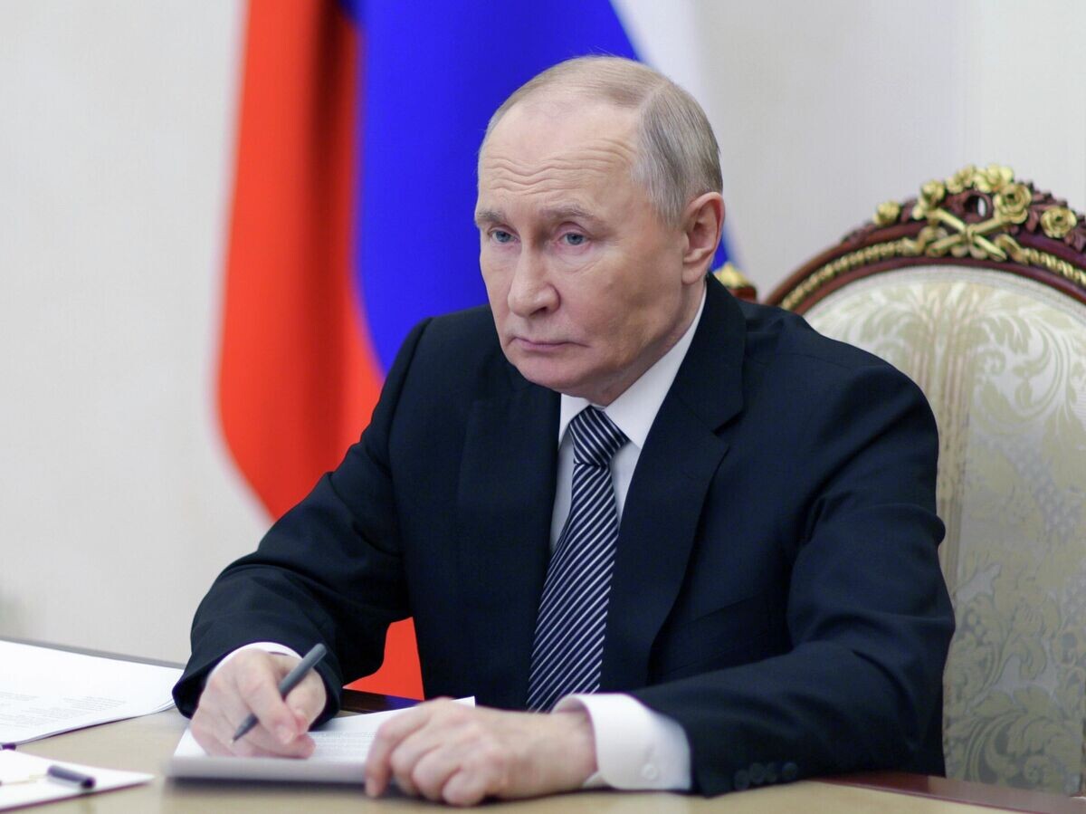    Президент РФ Владимир Путин в режиме видеоконференции принимает участие в заседании Совета при президенте РФ по развитию гражданского общества и правам человека | © РИА Новости / POOL