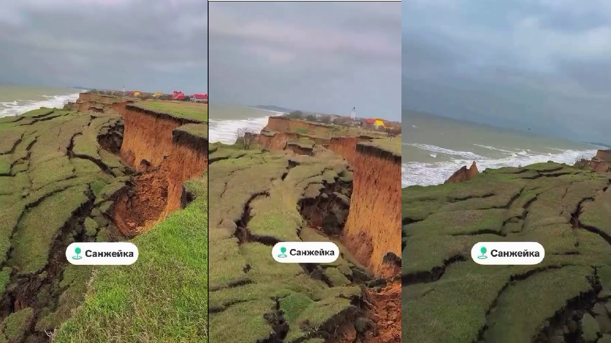 Грандиозный обвал берега (Санжейка, Одесская область)