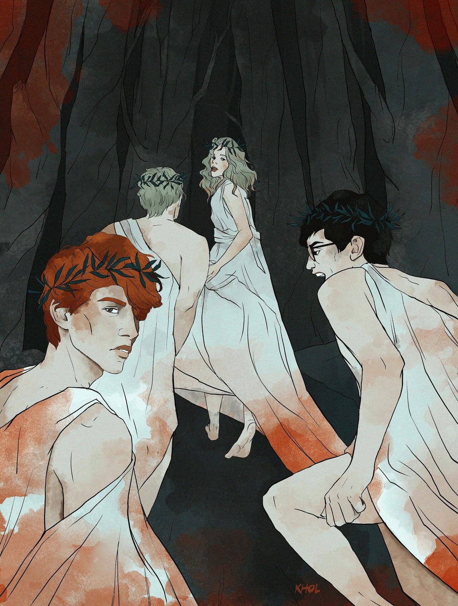 Сцена вакханалии. Иллюстратор Ксения Холь