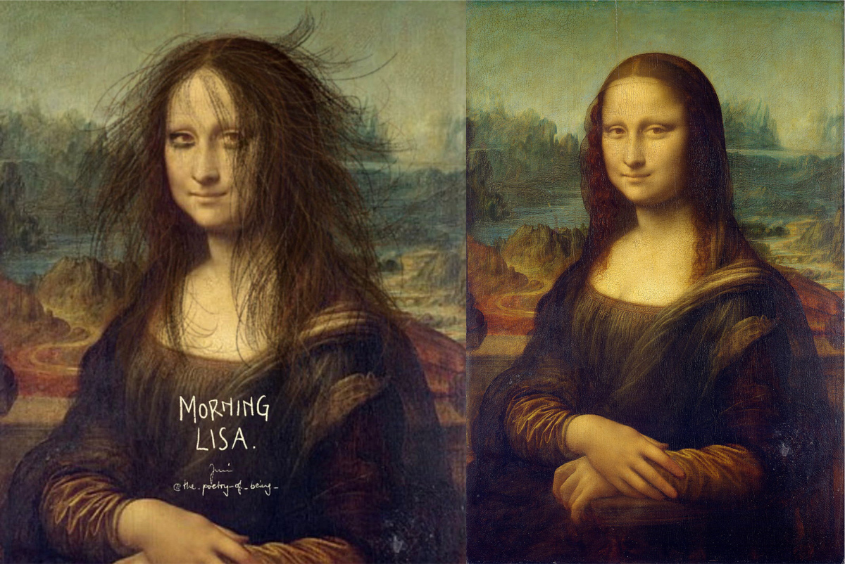 Слева работа иллюстратора Juni-Susanne Krauss, справа Леонардо да Винчи "Мона Лиза"