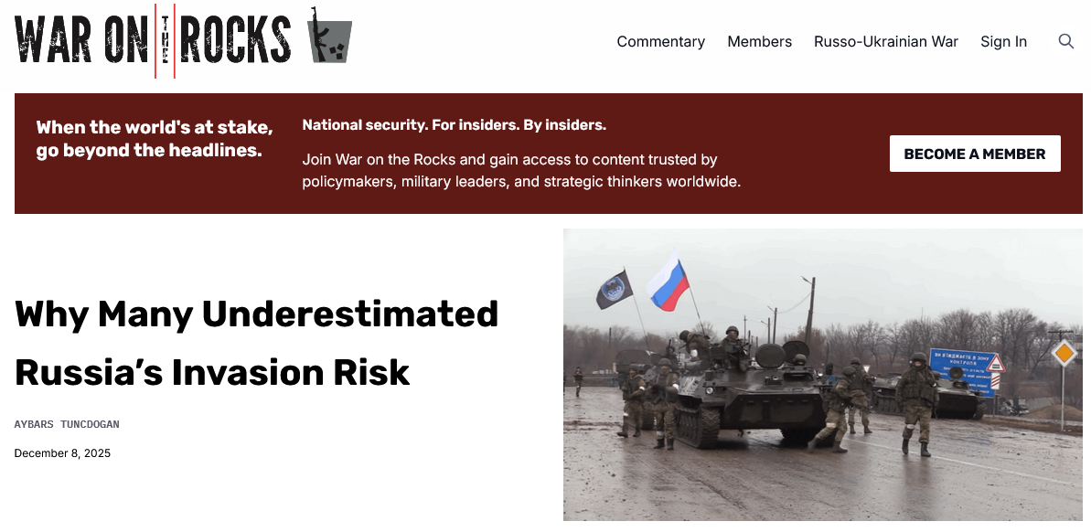 Почему многие недооценивают риск вторжения...