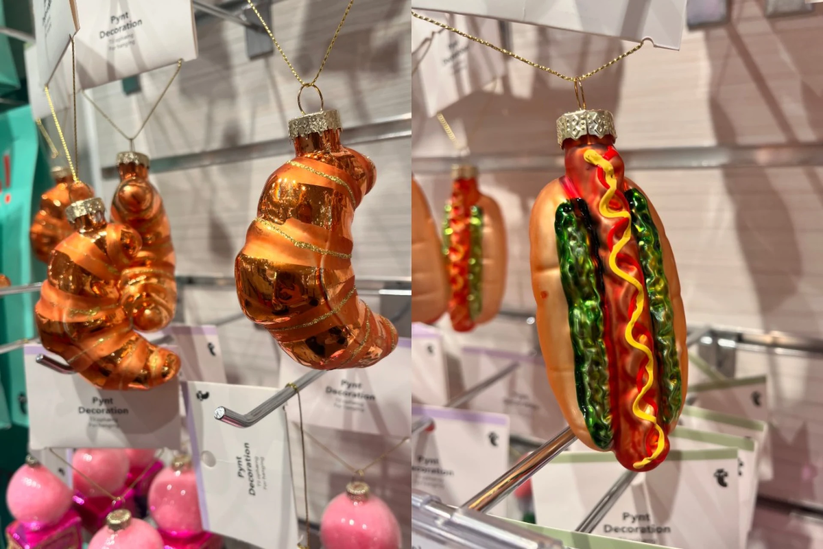 новогодние игрушки, тема еда