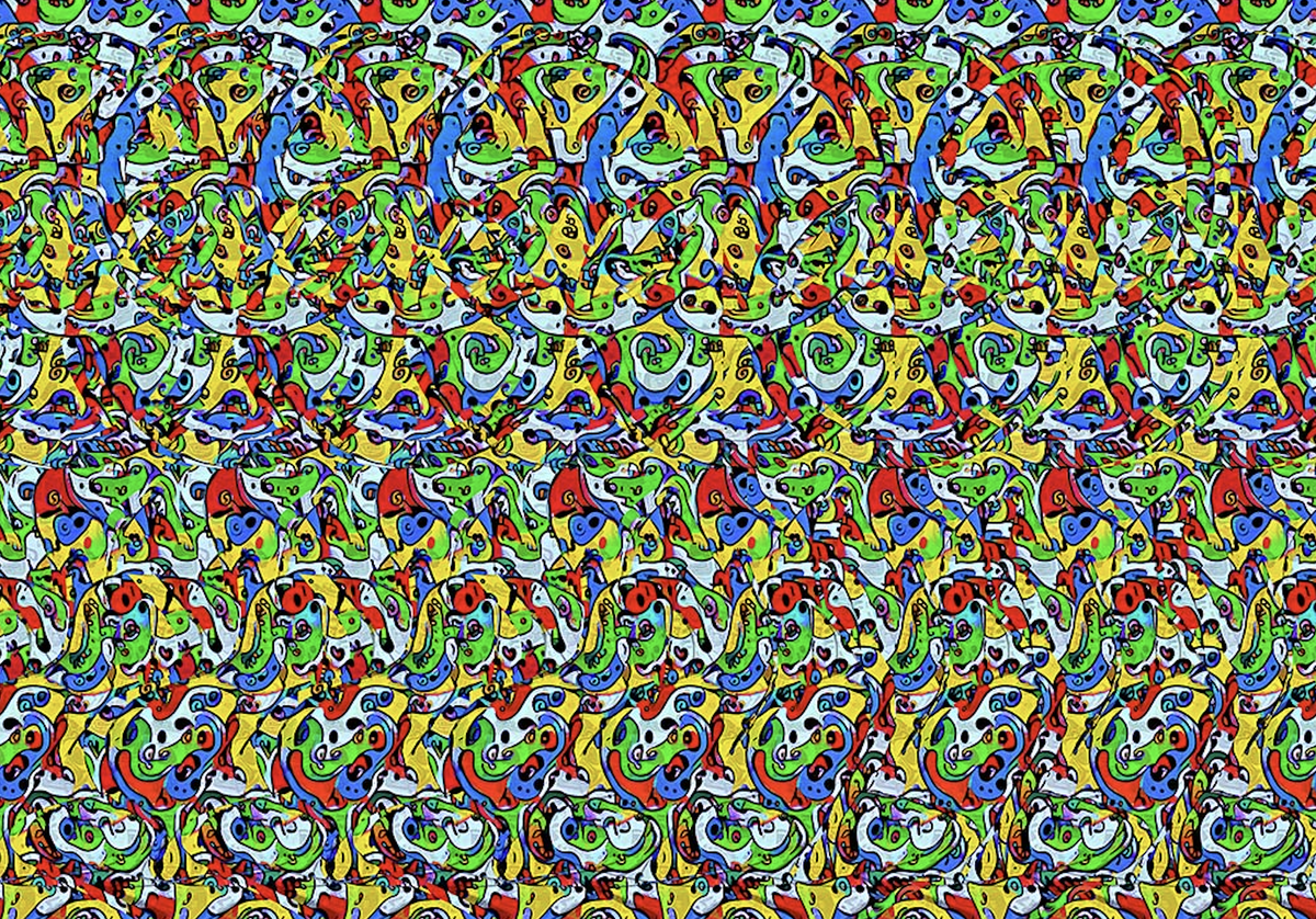 Стереокартинка с символами Олимпийских игр. Греческое происхождение, древняя история спорта, олимпийское движение, атлетика, спортивные традиции.