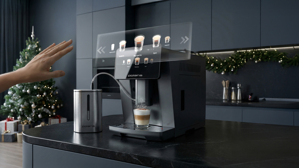 Кофемашина Polaris PACM 2085GC Wi-Fi IQ Home с управлением жестами.