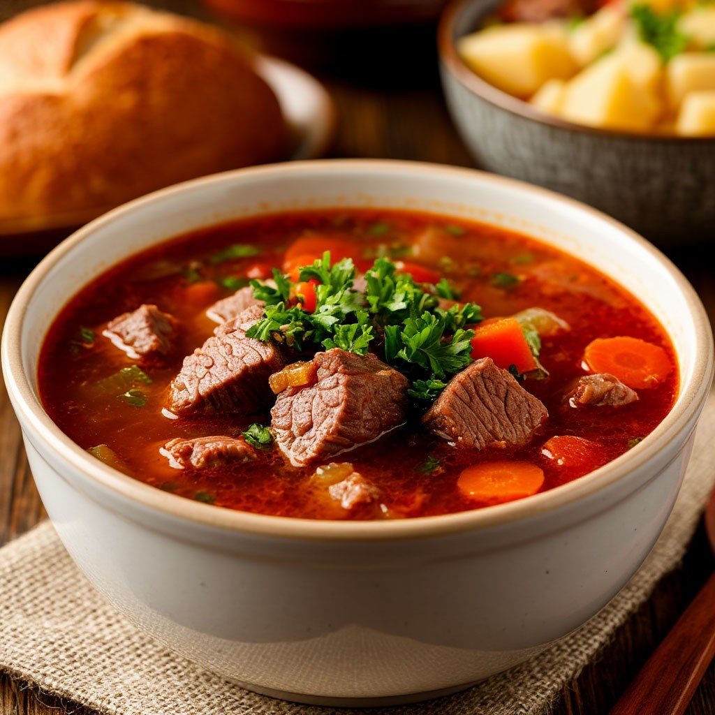 Вкусный суп из говядины